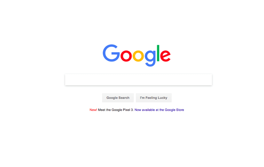 Google homepage