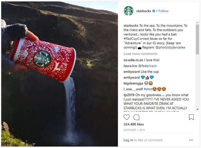 Holiday season content - Starbucks