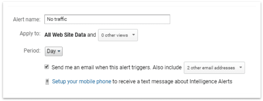 Mobile phone alert setup