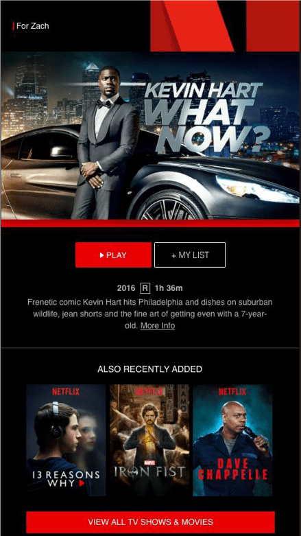 Netflix email example