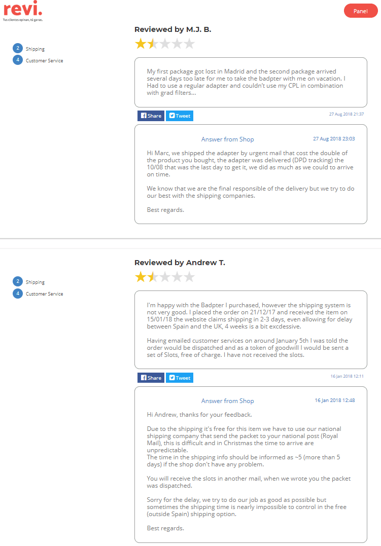 Negative reviews