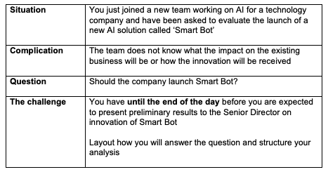 Presentation scenario table