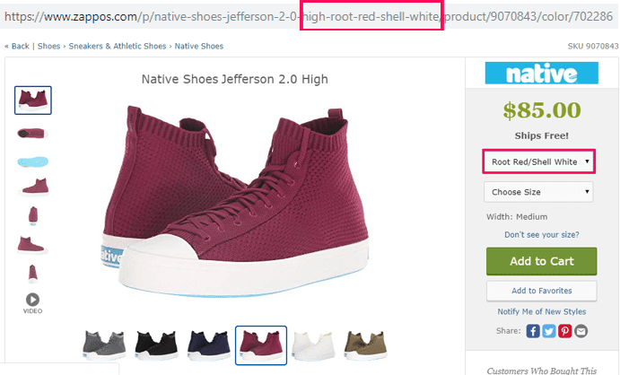 e-commerce URL example 2