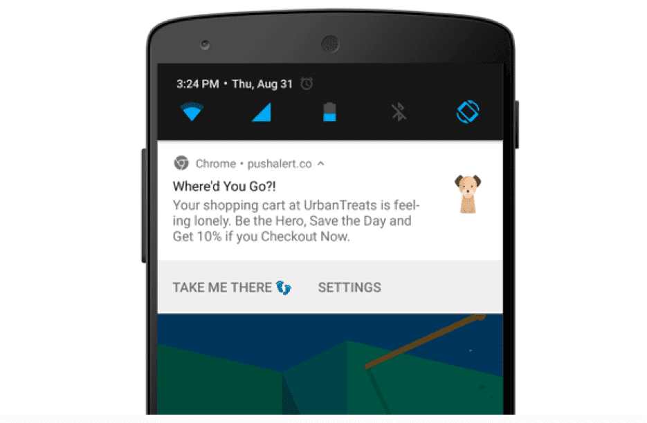 Mobile push notification