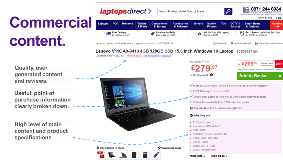 Laptops Direct analysis