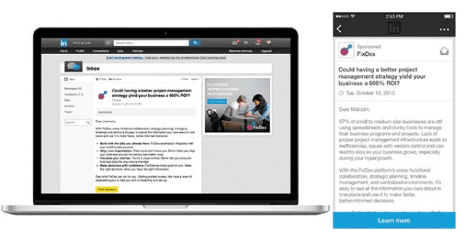 Sponsored InMail on LinkedIn
