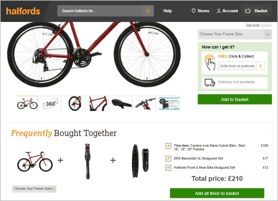 Halfords product page