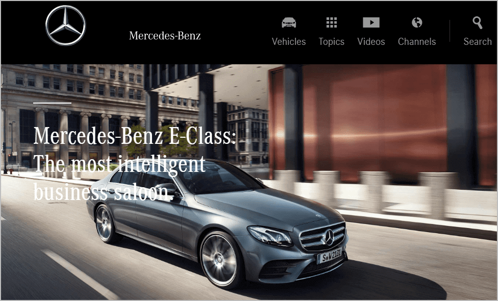 Mercedes landing page