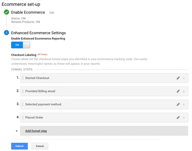 Checkout labelling options