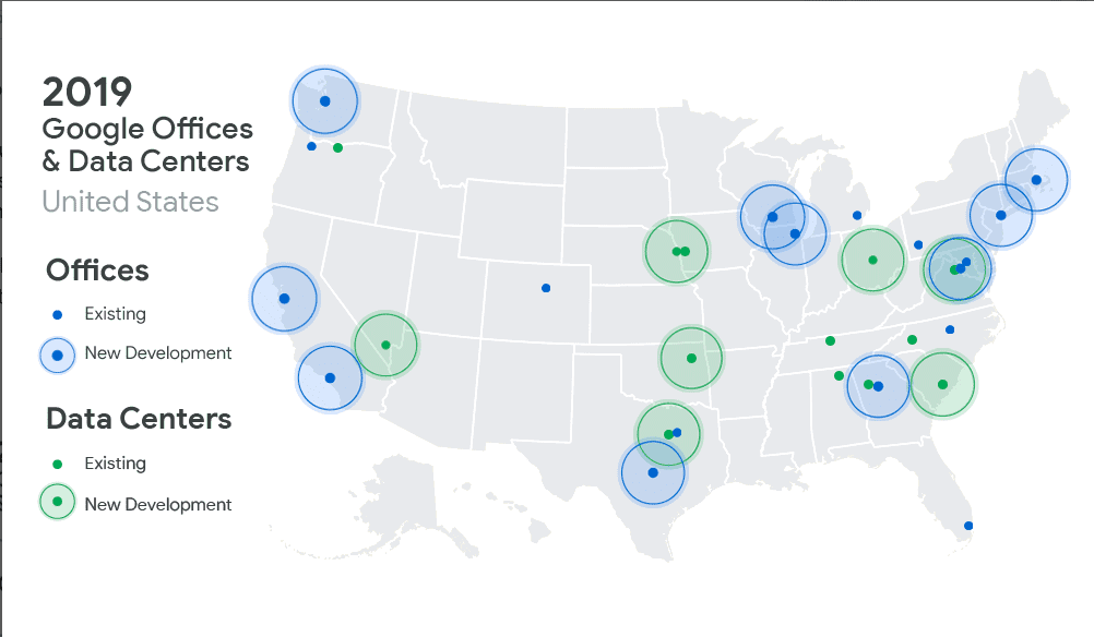 Google's new US locations