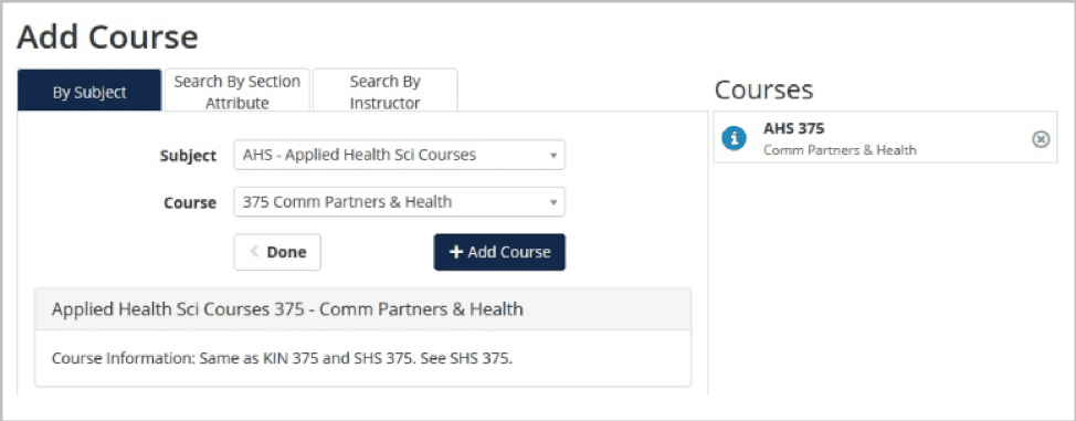 Adding a college course