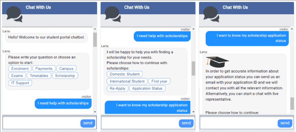 Chatbot student interventions