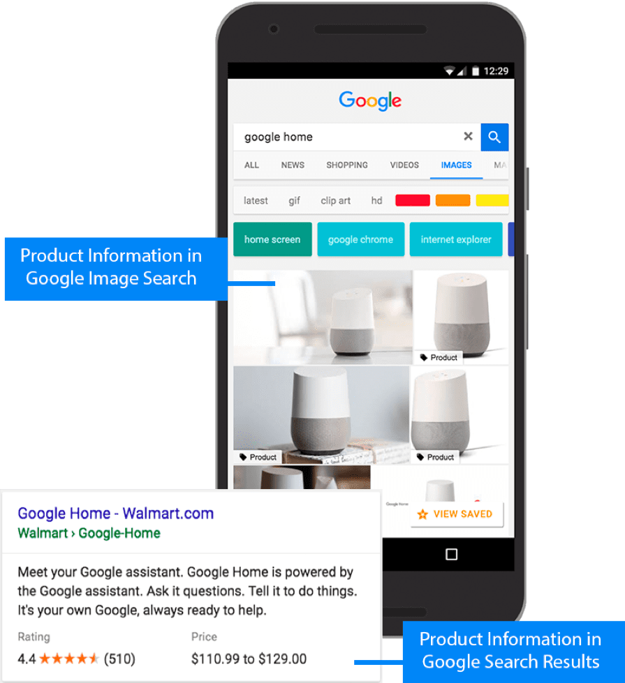 Detailed product information in Google search