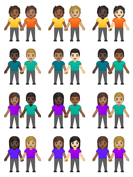 New interracial couples emojis