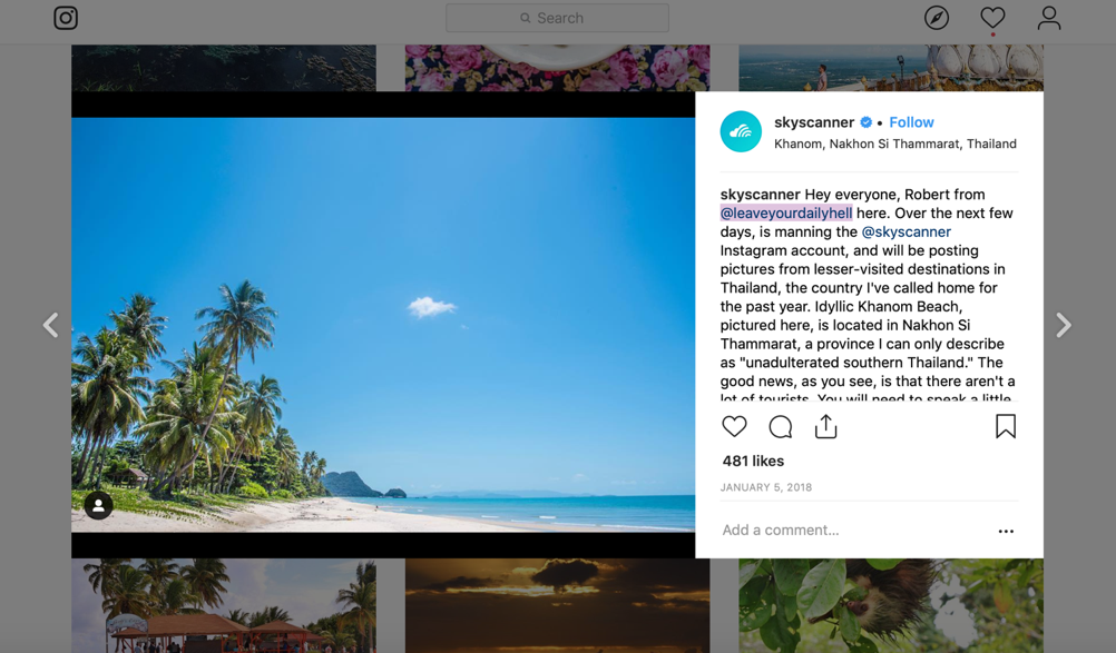 Skyscanner Instagram takeover