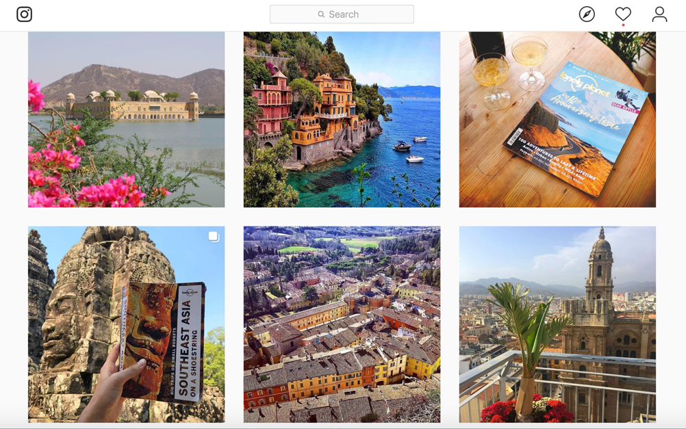 Travel content on Instagram