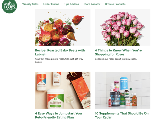 Whole Foods blog