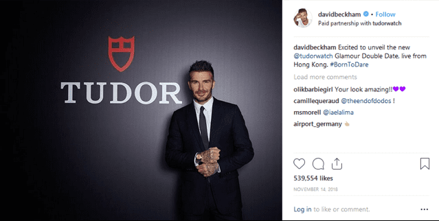 David Beckham influencer Instagram post