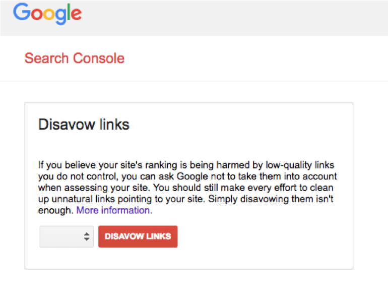 Google Search Console - Disavow links