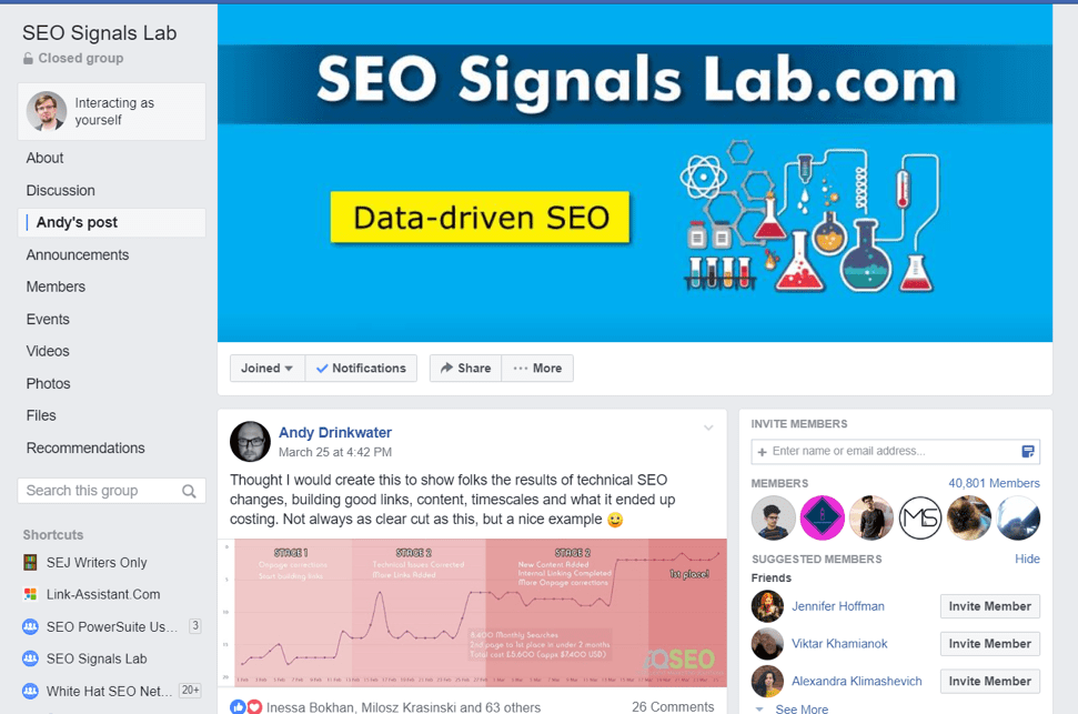 SEO Signals Lab Facebook page