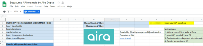 Buzzsumo API example