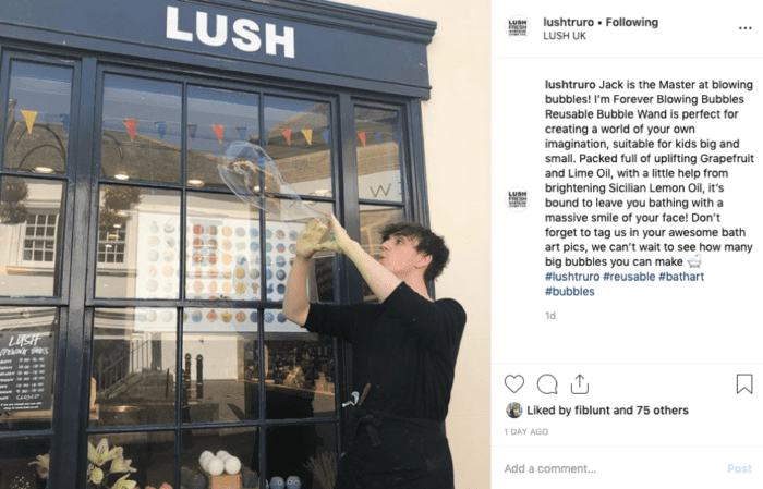 Lush Truro Instagram post