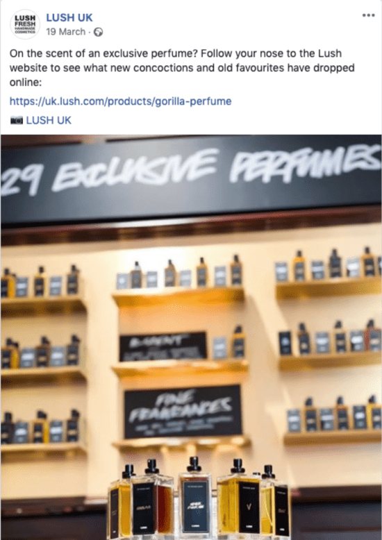 Lush UK Facebook post