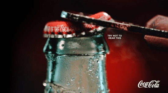 Coca-Cola bottle - Try not to hear this advertising campaign