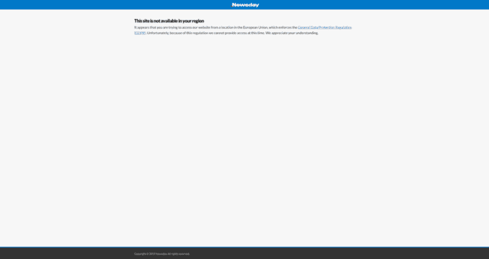 Newsday GDPR page