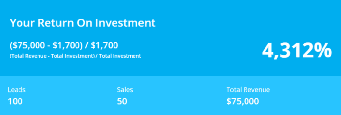 Digital Marketing ROI calculator