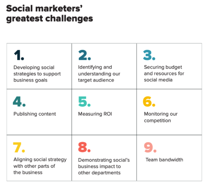 Social marketers' greatest challenges