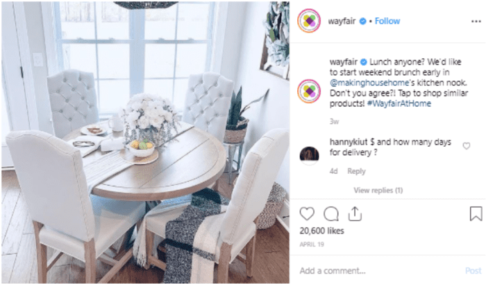 Wayfair Instagram