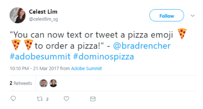 Dominoes Pizza Emoji Tweet