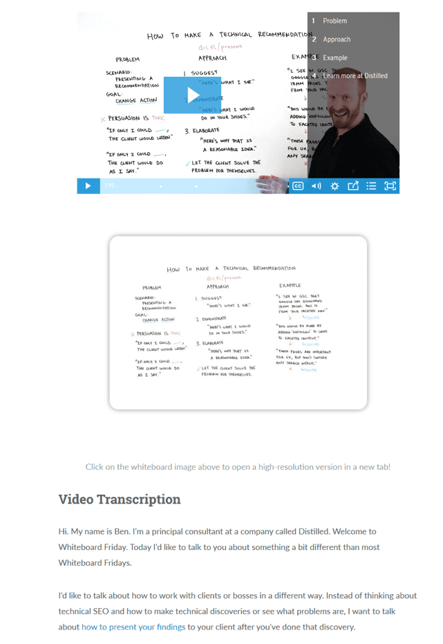 Video transcripting