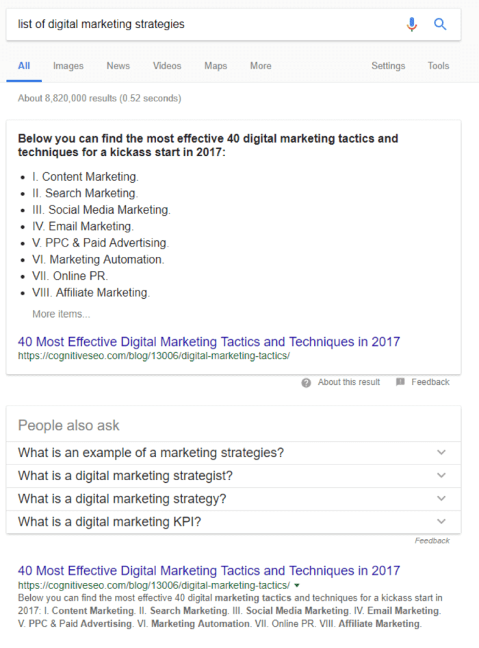 list of digital marketing strategies