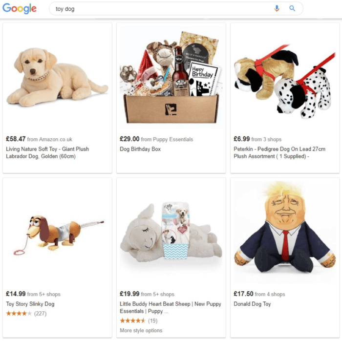 Toy dog search results