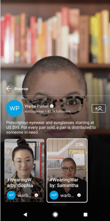 Warby Parker IGTV