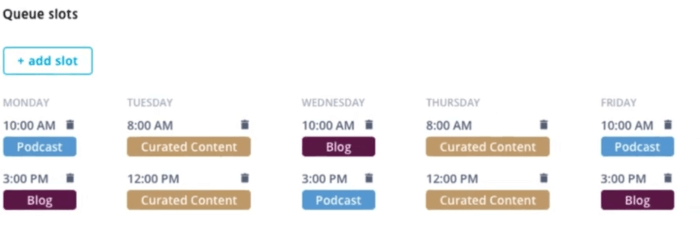 Agorapulse queue slots