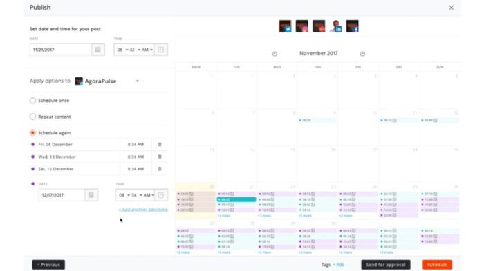 Agorapulse schedule