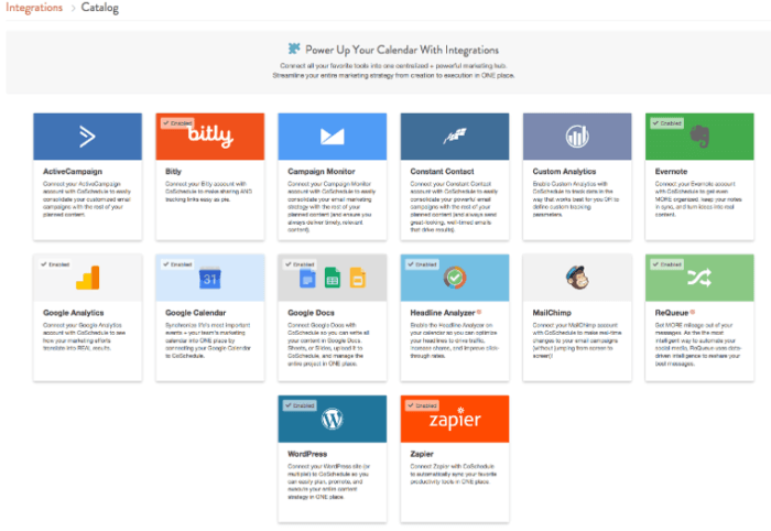 CoSchedule Integrations