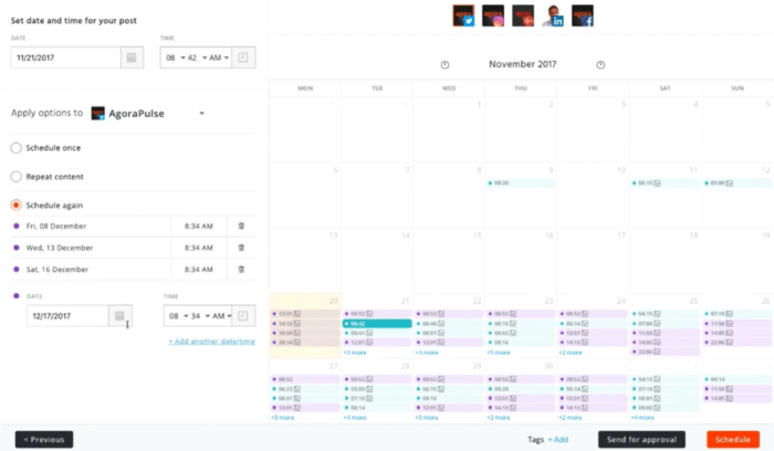 Agorapulse scheduling