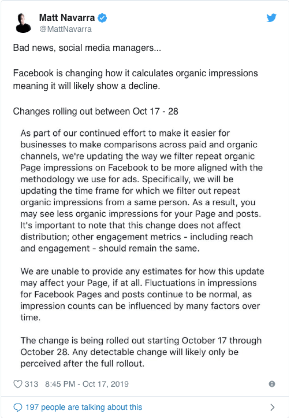 Facebook organic reach changes