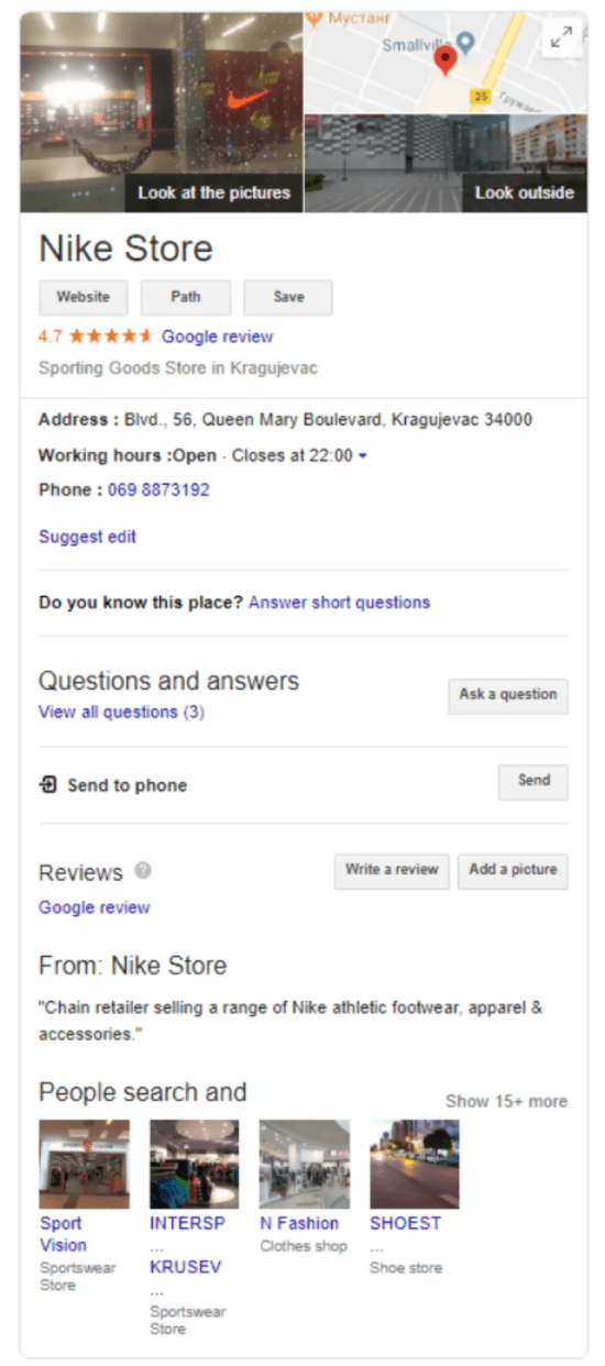 Google My Business profile