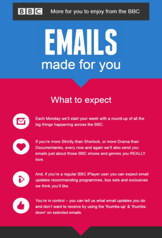 BBC welcome email