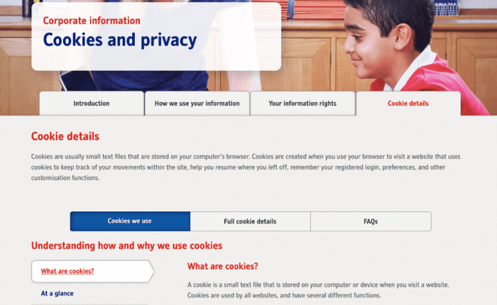 Nationwide cookie and privacy page