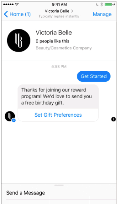 Facebook gift preferences
