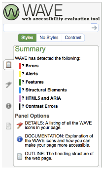 WAVE accessibility checker