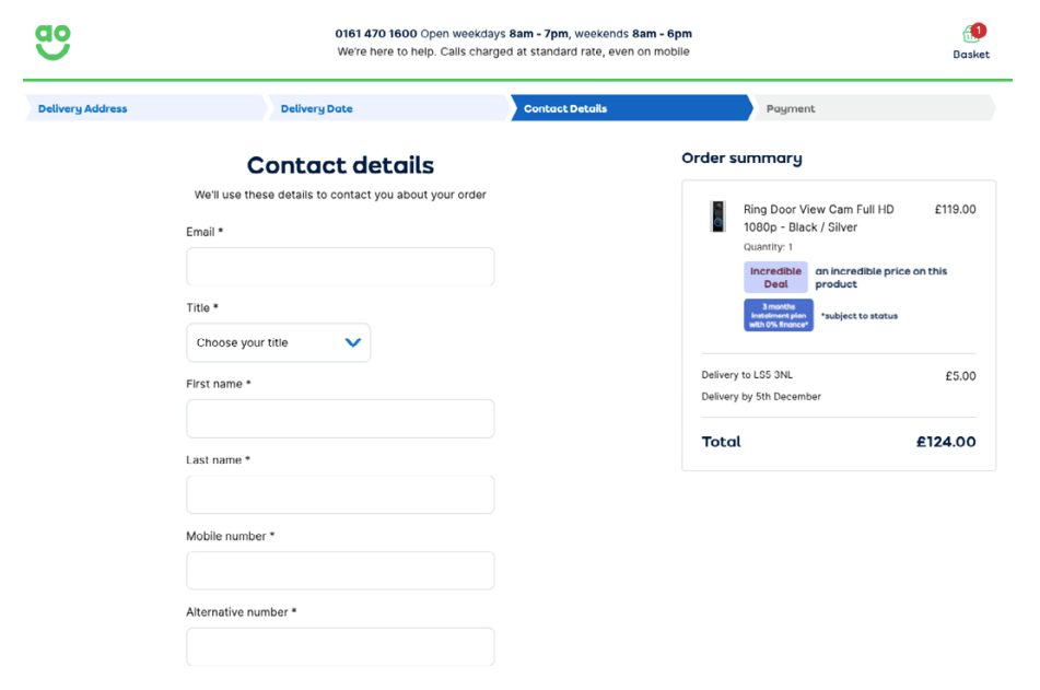 Registration and checkout for e-commerce