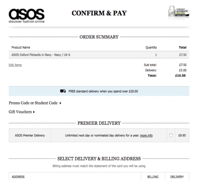 Website fast checkout online e-commerce