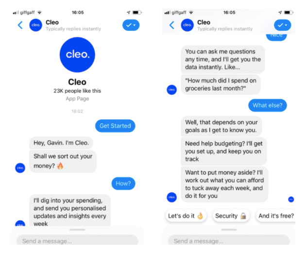Cleo AI fintech personalization example